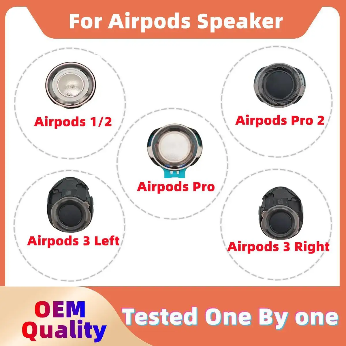 1 Piece Replacement Earphone Loud Speaker For Apple Airpods Pro  1 2 3 Headphone Phonation Sound Unit Repair Parts