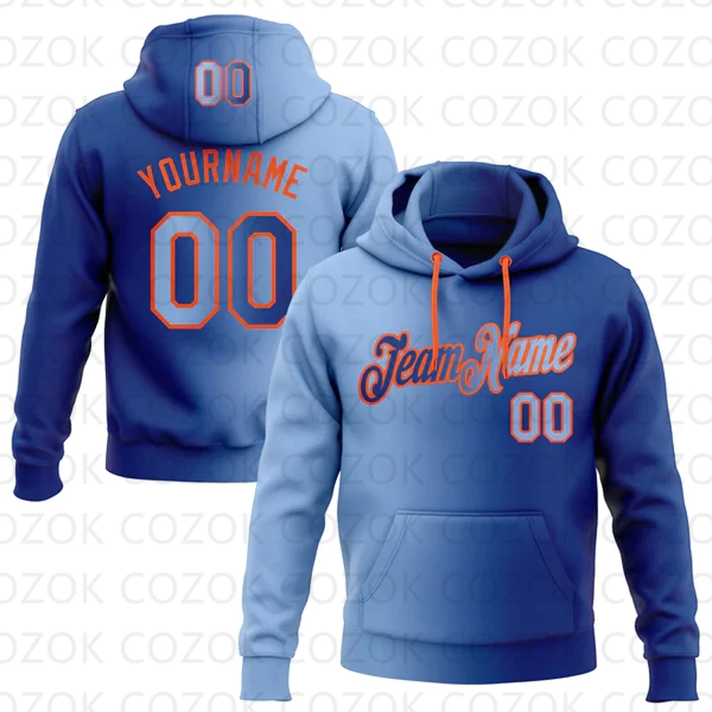 Customized Hoodie Blue Splicing Jersey 3D Printed  Unisex Pullovers Hoodie Casual Sweatshirts