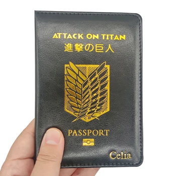 Custodia per passaporto anime personalizzata Portafoglio da donna Porta carte di credito da uomo Custodia da viaggio per passaporti Ali della libertà