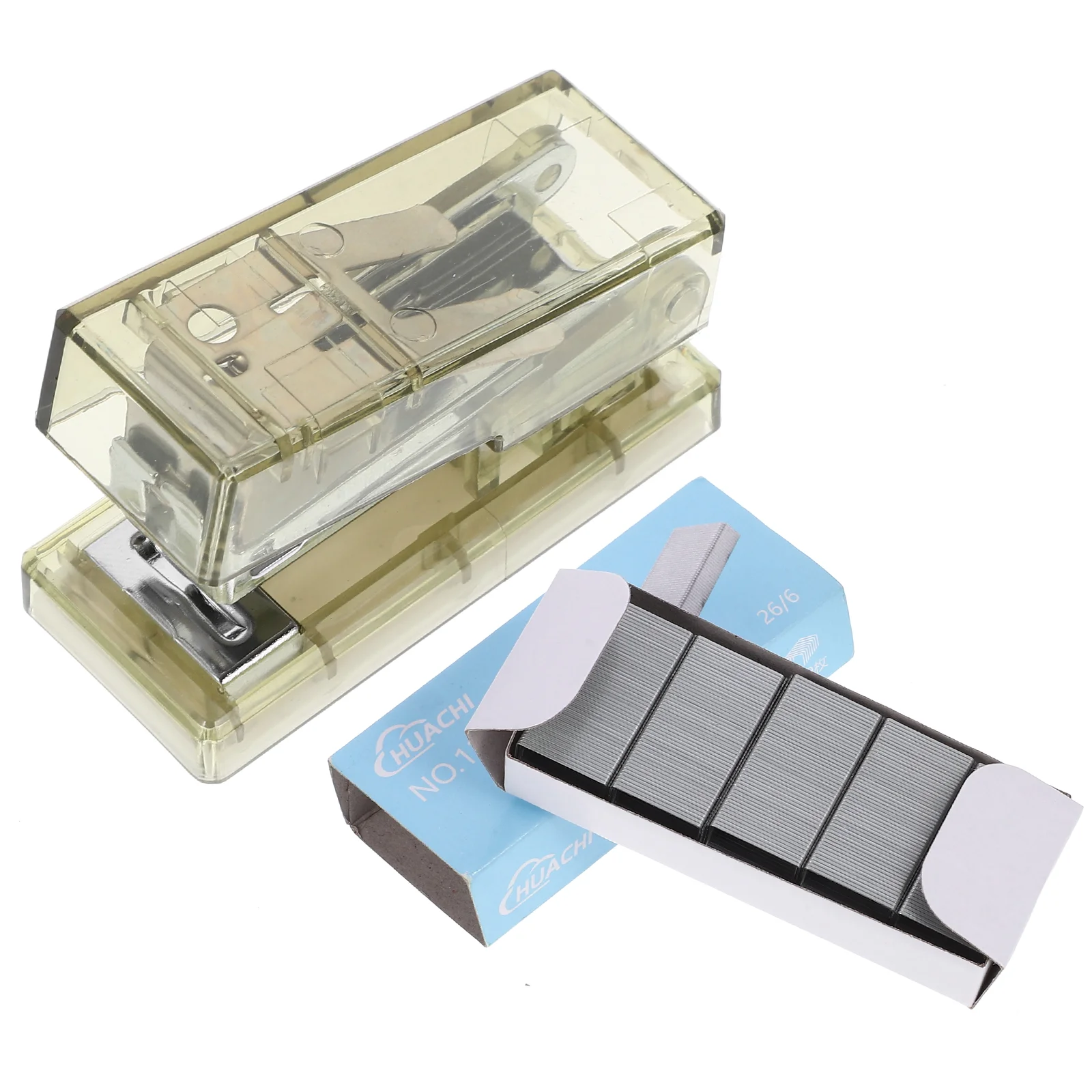 

1 Set of Plastic Stapler Decorative Handheld Stapler Practical Clear Stapler Transparent Plastic Stapler
