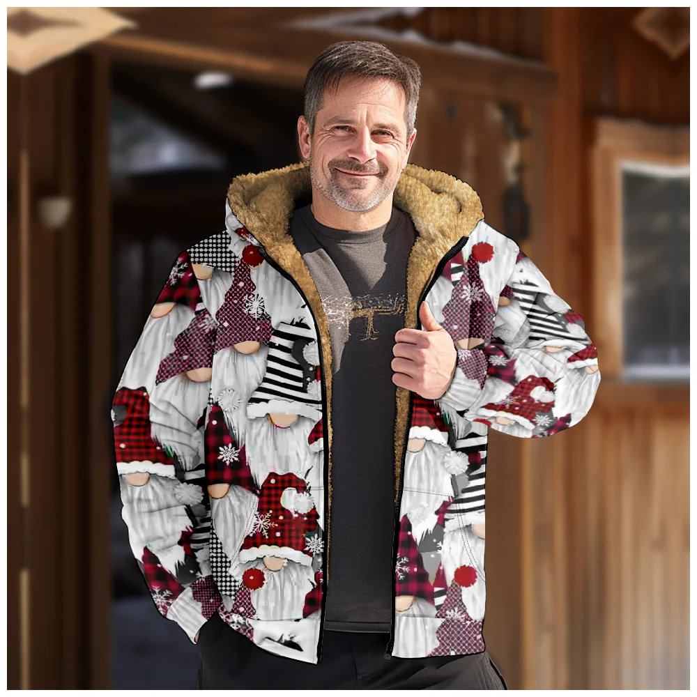 

Рождественская Мужская толстовка на молнии с длинным рукавом, пальто, парки, куртка, повседневная Рождественская зимняя одежда для мужчин и женщин, верхняя одежда