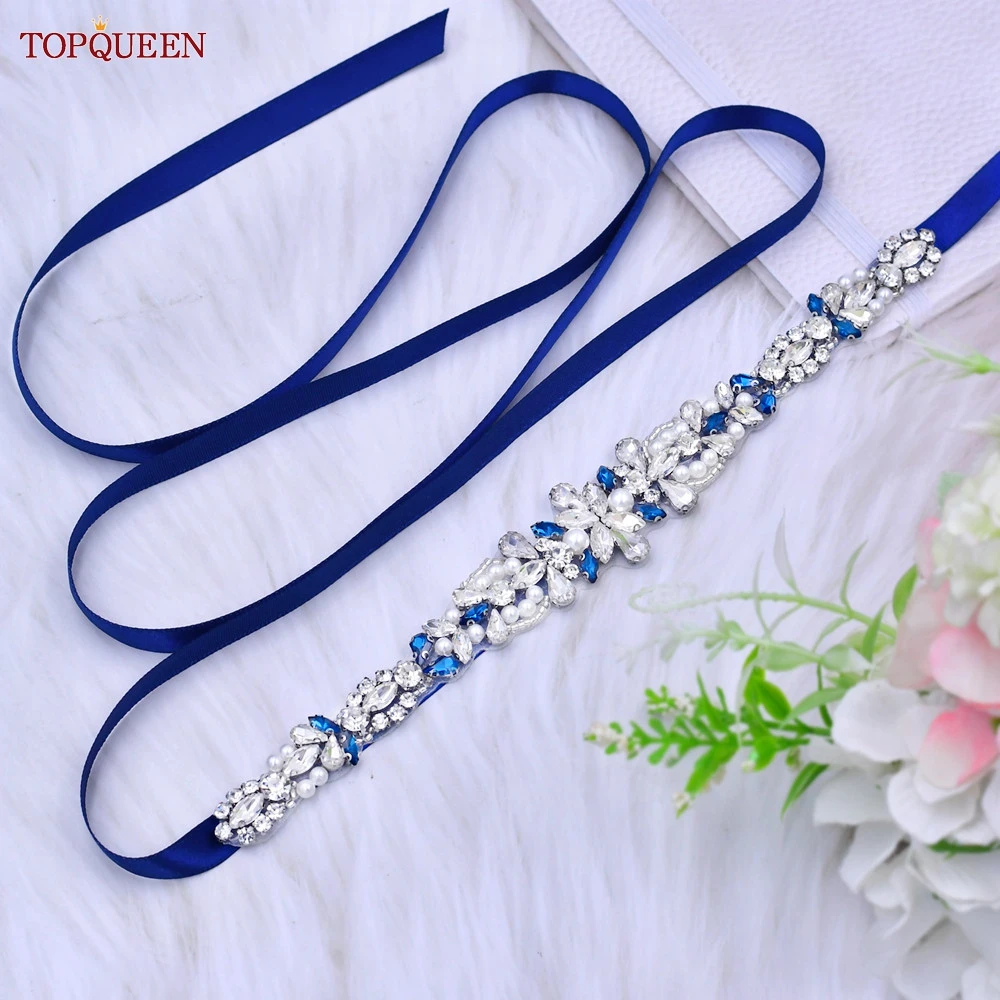 TOPQUEEN S93 Rhinestones Bridal Belt for Wedding Evening Dress Decoration Accessories Female