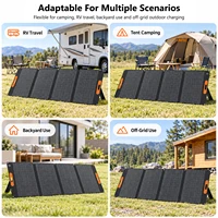 Panneau solaire pliable de 420 W, chargeur solaire portable avec supports réglables pour centrale électrique, camping-car, camping en plein air. 6
