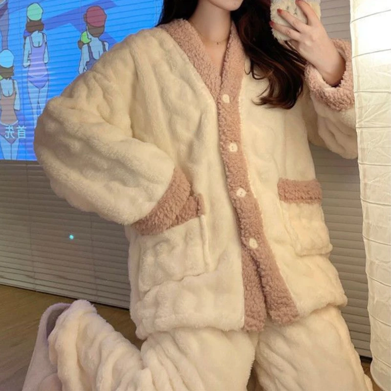 Coral Fleece Pajamas Back View