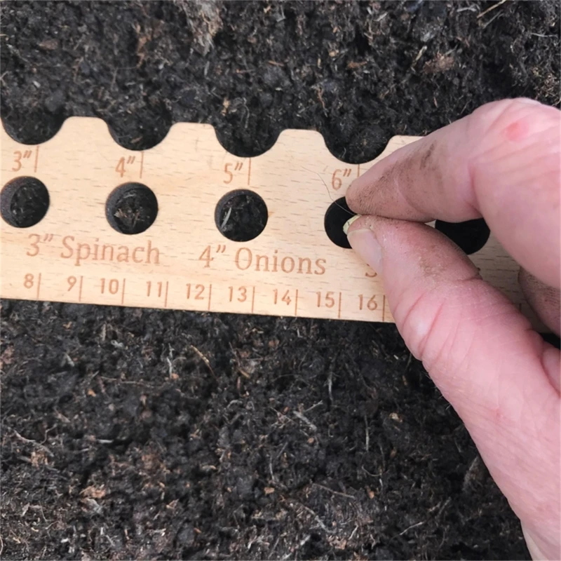 Planting Ruler Wooden Plant Seed Spacing and Interval Ruler for