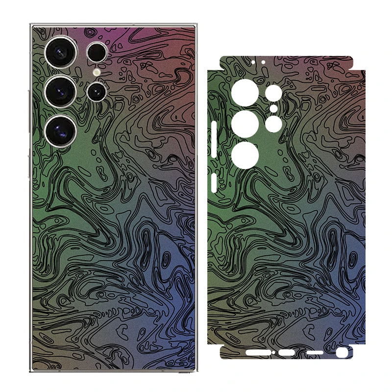 3M Cute Pattern Matte Film Skin Phone Back + Side Sticker Per Samsung Galaxy S24 Ultra S23 Ultra S22 Z Fold5 4 3 Z Flip 5 4 3
