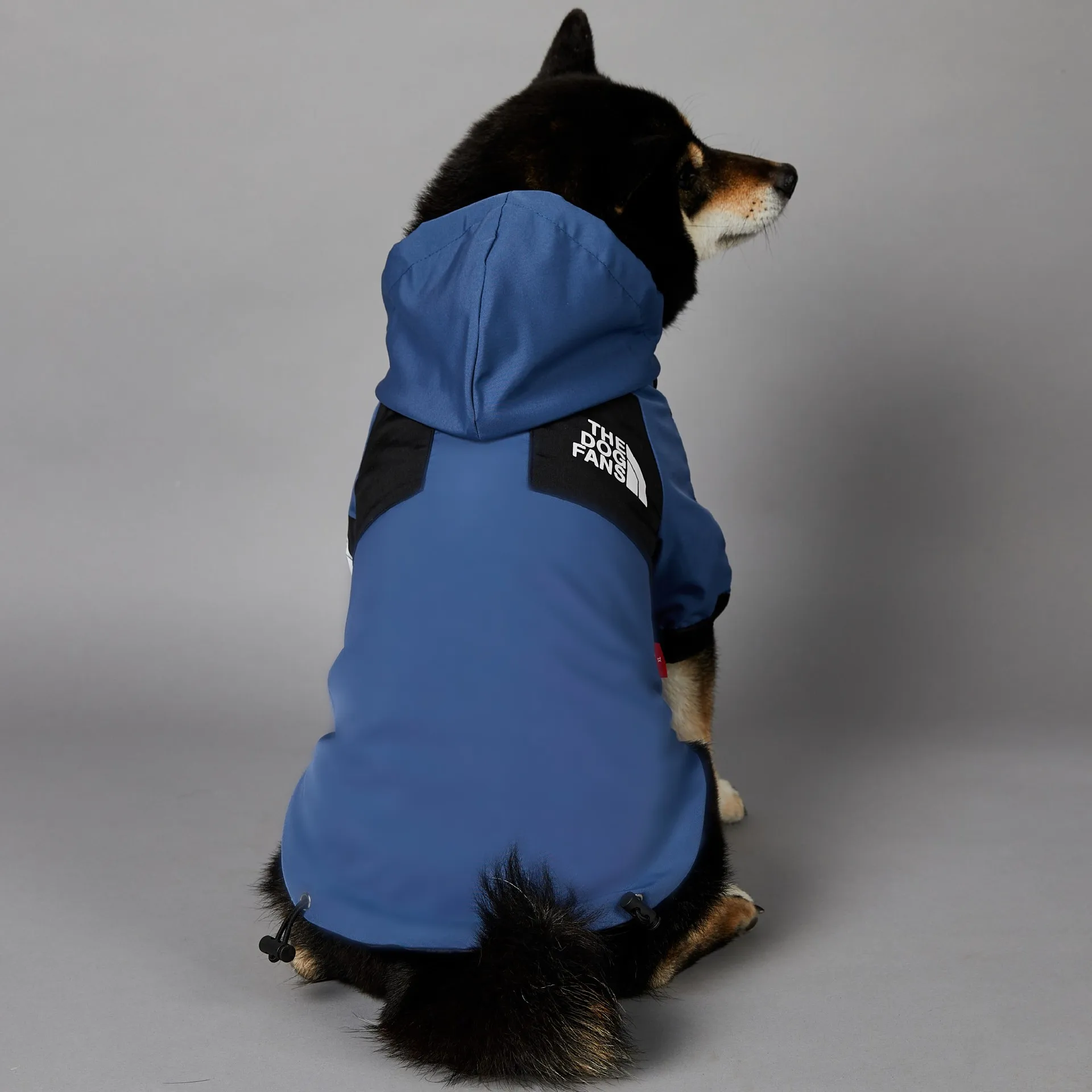 Windproof and Rainproof Dog Large Dog Raincoat Blue Pet Charge Coat dog raincoat