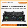 Industrial Fanless Mini PC Intel i7 10610U i5 10210U Rugged Computer 10*USB 6*COM HDMI VGA 14*GPIO 4*RJ45 LAN 4G SIM WIFI 1