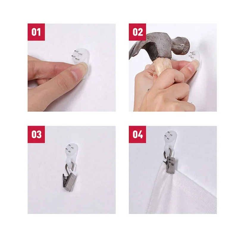 Tapestries Perforation-free Invisible Seamless Nail Creative Hanging Photo Wall Hook Strong Load Bearing Wall Nail Hook