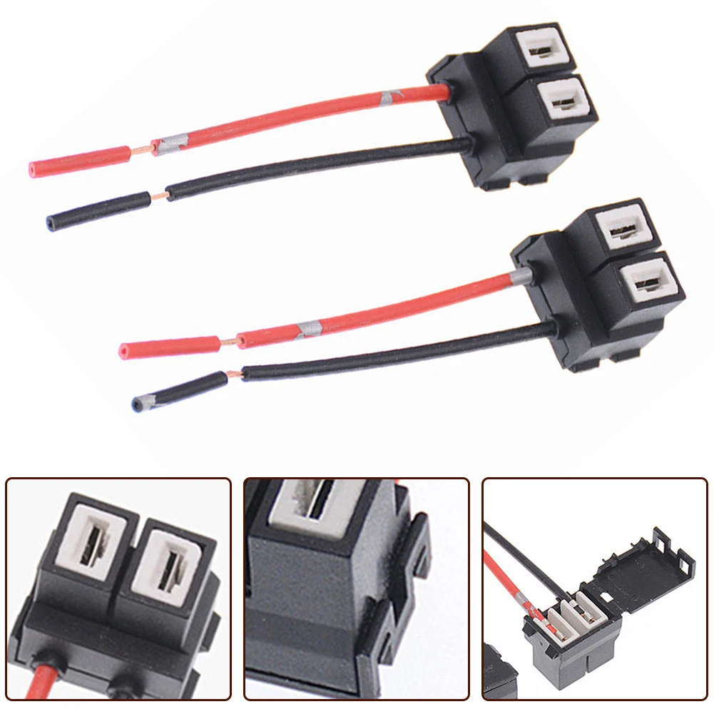 Led headlight Socket Adapter for H7 LED Headlight 2pcs Car Wire Connector
