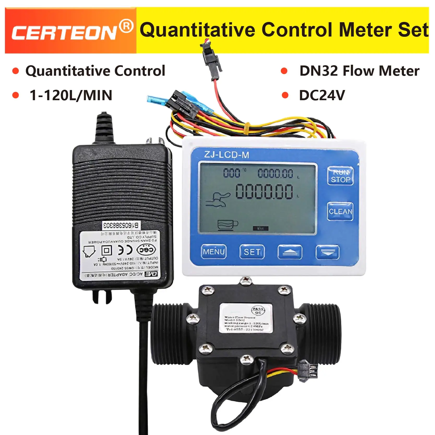 DN32 Digital Flow Meter with LCD Display Liquid Filling Machine ...