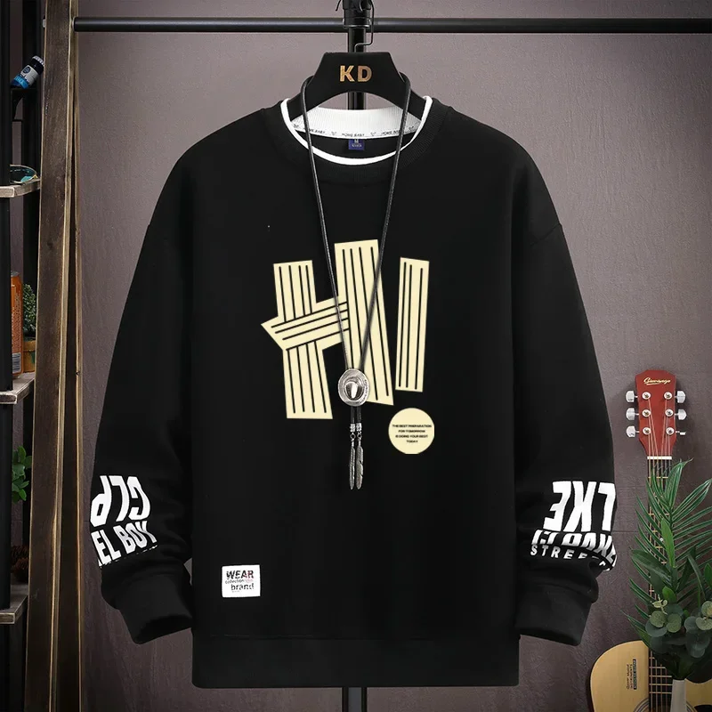 Spring  Autumn Men's Sweatshirt Japan Cartoon Cat Sportswear Long Sleeved O Neck T-shirt  Harajuku High Street Men Clothing 2024 3