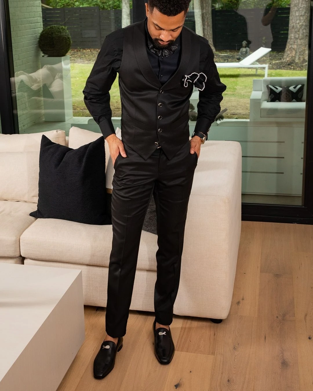 Men's Suits Tailored 3 Pieces Jacquard Blazer Vest Pants One Button Wedding Sheer Lapel Satin LusuryFormal Custom Made Plus Size