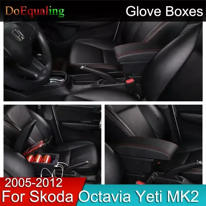 

For Skoda Octavia A5 Skoda Yeti MK2 2005 - 2012 Car Armrest Storage Box Interior Replacement Parts Storage Glove Boxes