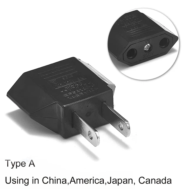 Adaptador de viaje para EE. UU., enchufe eléctrico europeo a  estadounidense, americano, México, Canadá, China, Japón, convertidor de  Corriente CA - AliExpress