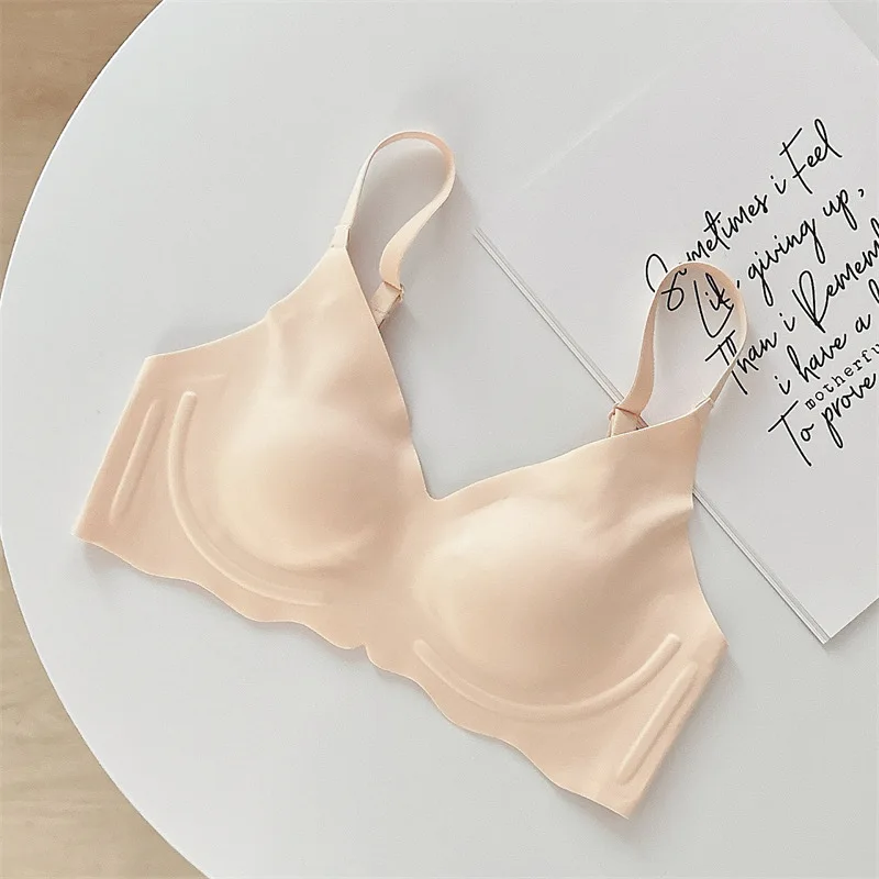 

Women's Seamless Push Up Bra Comfort Thin Smooth Bra Solid Comfortable One Piece No Wire Underwear