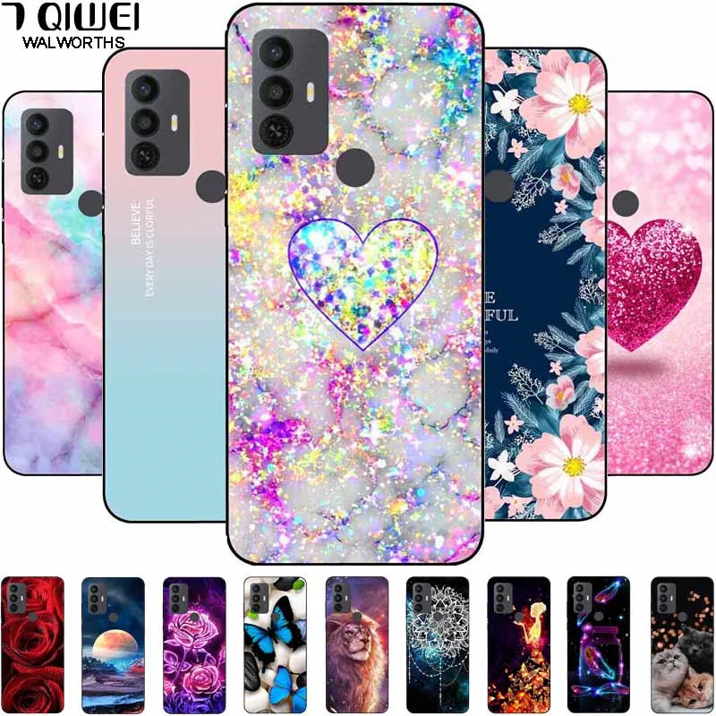 Phone Case Phone Protector Cover Leather Phone Case Phone Cover For TCL 30 SE Case 305 306 Silicone Bumper Soft TPU Coque For TCL 305 Funda For TCL305 30SE Protector