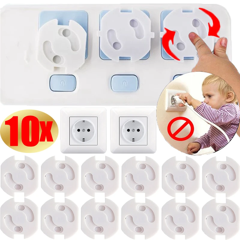 10/1pcs Baby Electric Shock Plugs Protector Rotate Covers Safety