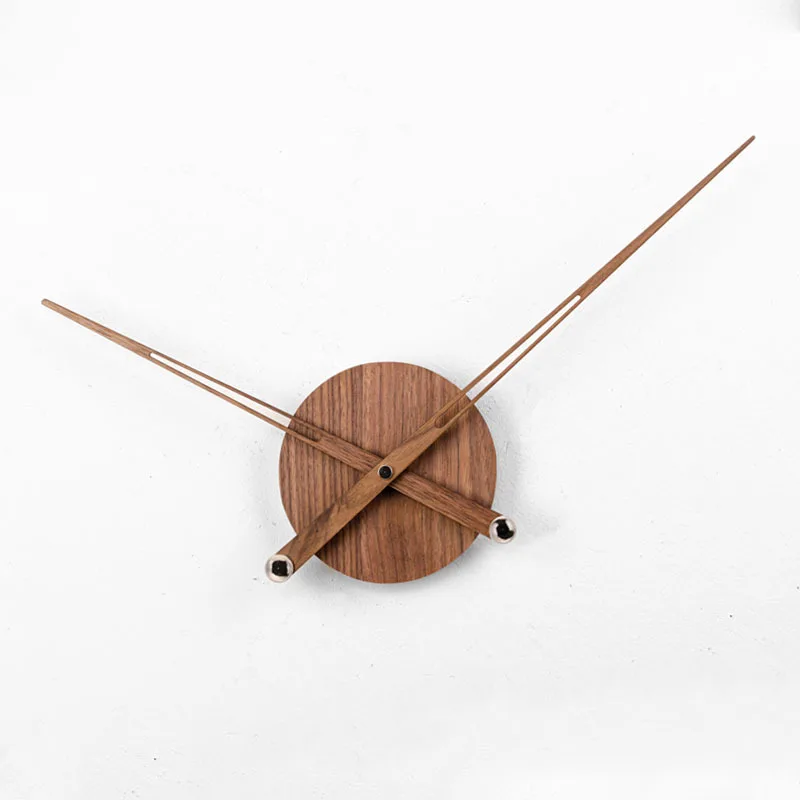 DIY Walnut Large Pointer Spain Large Wall Clock Mechanism with Needles Silent Quartz Movement Solid Wood Pointer Torque