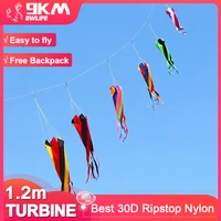 9KM 1.2m Spinner Windsock Turbine Line Laundry Pendant Soft Inflatable Show Kite 30D Ripstop Nylon with Bag 1
