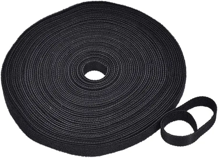 

Tcenofoxy Reusable Cable Ties, Hook and Loop Cord Strap, 11 Yard X 0.5 Inch Black 1 Roll