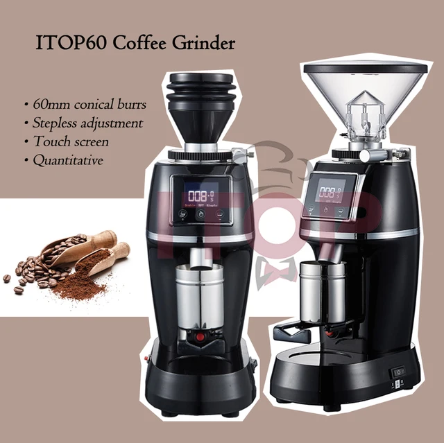 ITOP60 Espresso Coffee Grinder 60mm Titanium Burr Stepless Adjustment Quantitative Metal Bean Hopper or Plastic Hopper 1