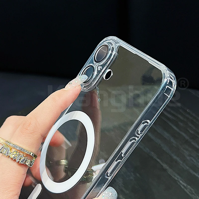 Transparent Luxury Magnetic MagSafe Case - Candy Color Hybrid TPU Shell