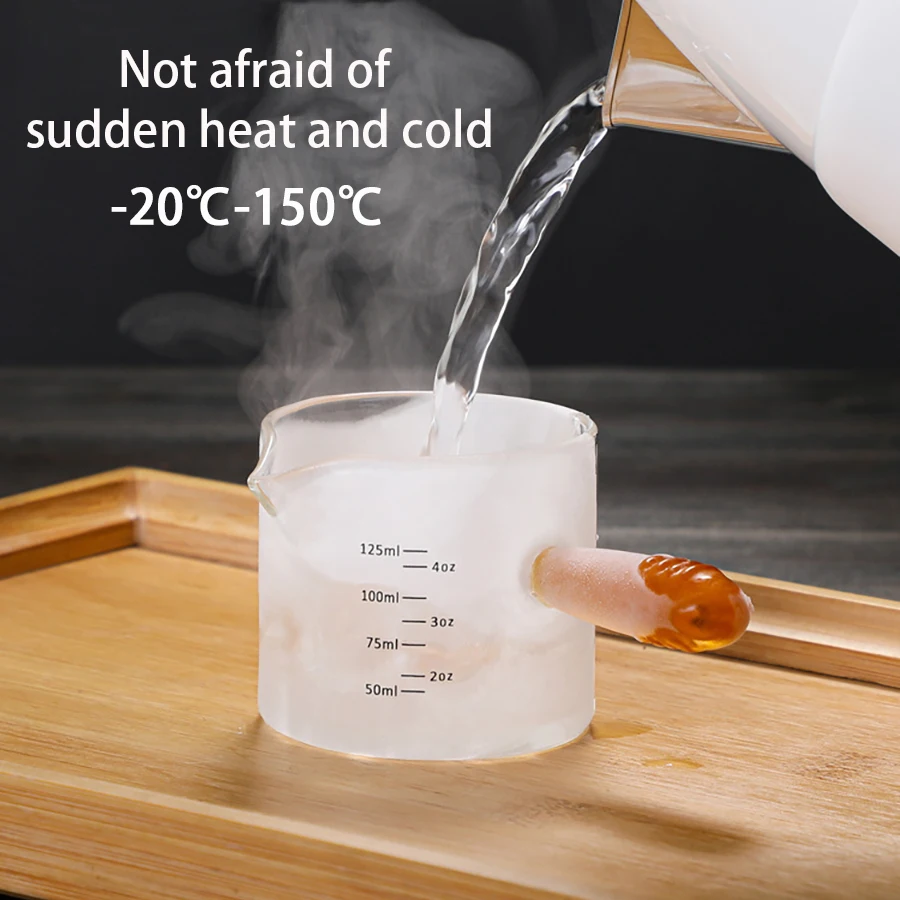 Measuring Cup 60/125ml Espresso Vshape Mouth Sugar Milk Jug Coffee Supplies Measure Mug Kitchen Seasoning