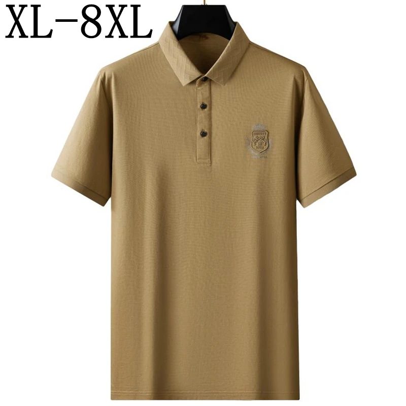 

Рубашка-поло мужская оверсайз из 2024 хлопка, 8XL/7XL/6XL