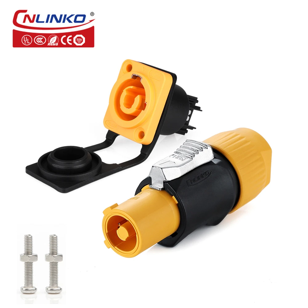 Impermeable IP65 conector de alimentación 20A al aire libre pantalla LED conector 3 polos juego con NAC3FCA y NAC3MPA 1 3Pin automotive male connector car electrical connector UL/TUV CE Rohs|Conectores| -
