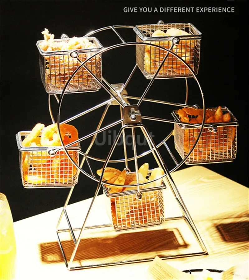 French fries chicken wings Ferris Wheel Food Rack Snack Rack Vintage Party Rotatable Pastry Cupcake Holderr fruit dessert plate cake stand fruit plate ceramic dessert plates cake tray snack dish