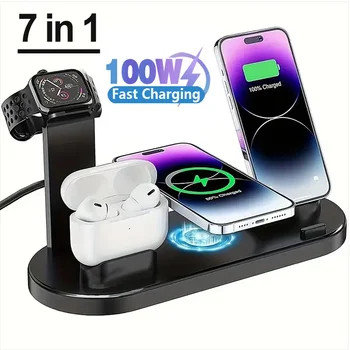 100W 7 in 1 Wireless Fast Charging Station