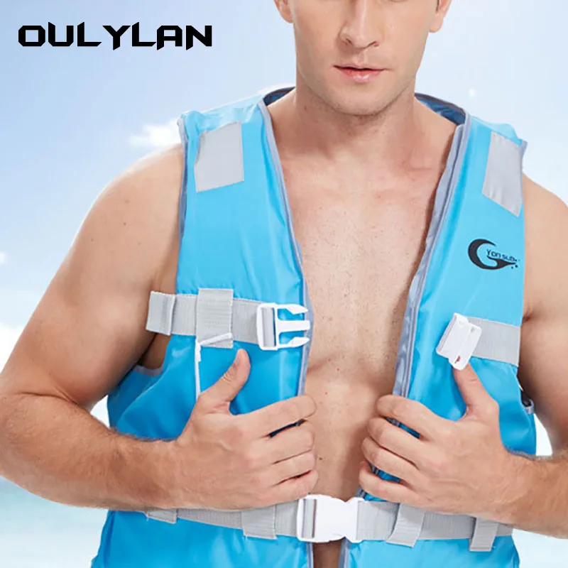 

Oulylan Drifting Safety Vest Sports Life Jacket Safe Adjustable Lightweight Water Straps with Reflective Stripe for Swimming