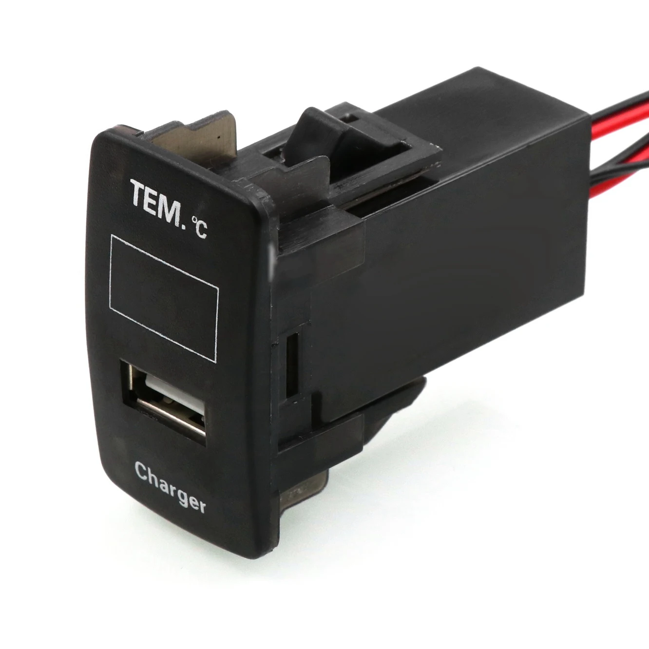 차량용 USB 어댑터, 온도 디스플레이 소켓 충전기 어댑터, DC12V 2.1A