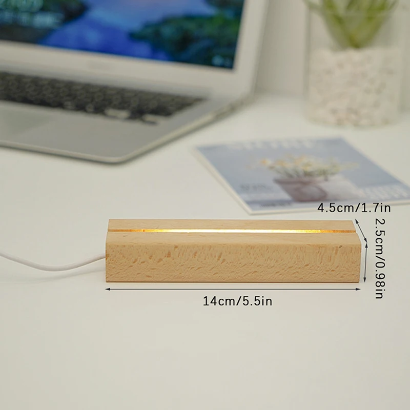 Voaesdk 2 Piedistalli Rettangolari In Legno Con Luci LED Colorate, Dimmerabili Con Telecomando, Base Illuminata Per Cristalli E Oggetti, USB
