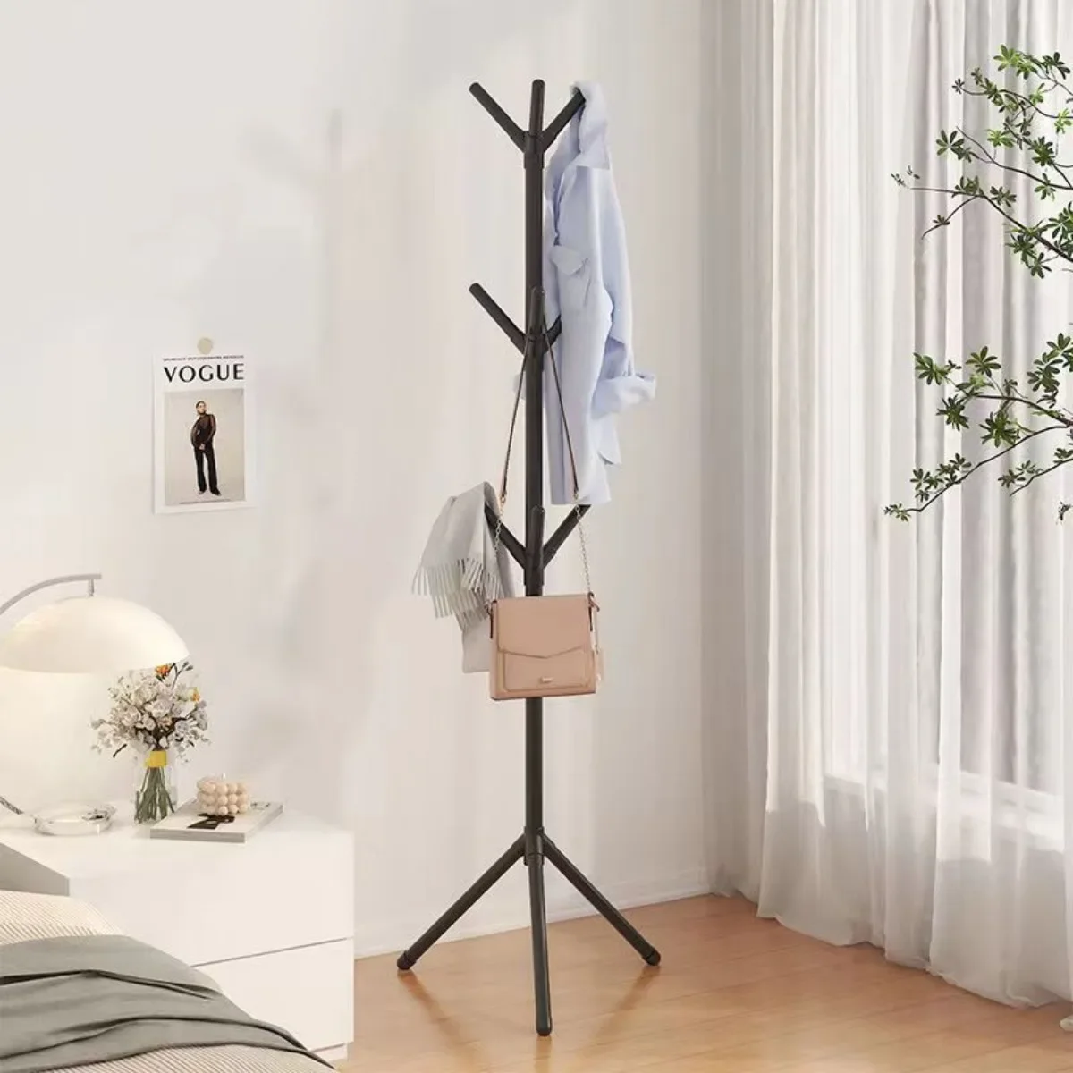 Clothes Rack Clothes and Hats Rack Floor To Floor Bedroom Coat Hook Vertical Tree Branch Shape Holder