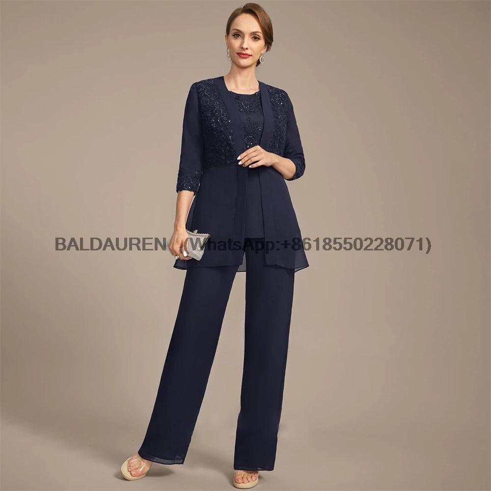Mother Of The Bride Dress Pantsuit Separates A Line Chiffon Lace Formal Dresses