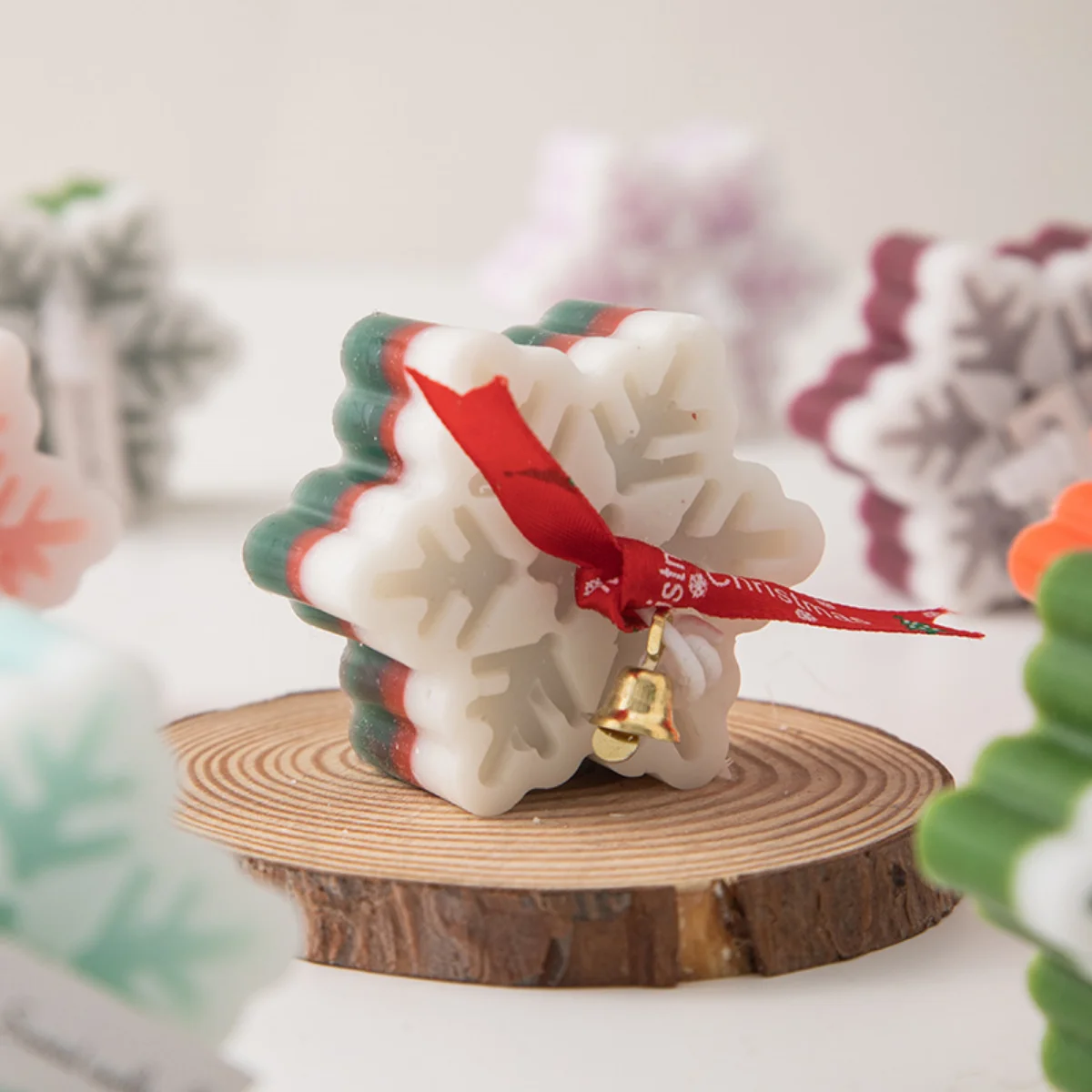 Winter Snowflake Candle Silicone Mold 3D Hexagonal Snow Soap Resin Crystal Mould Chocolate Mousse Cake Decor Christmas Gifts