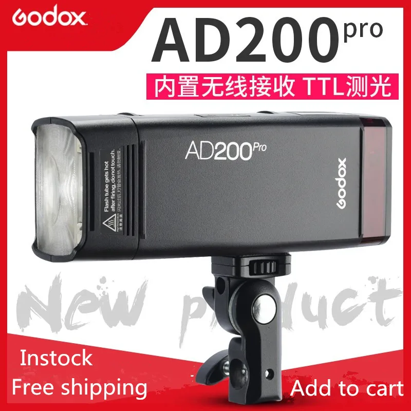 Godox Ad200Pro Outdoor Flash Light 200Ws Ttl 2.4G 1/8000 Hss 0.01-1.8S Riciclaggio Con Batteria Da 2900Mah