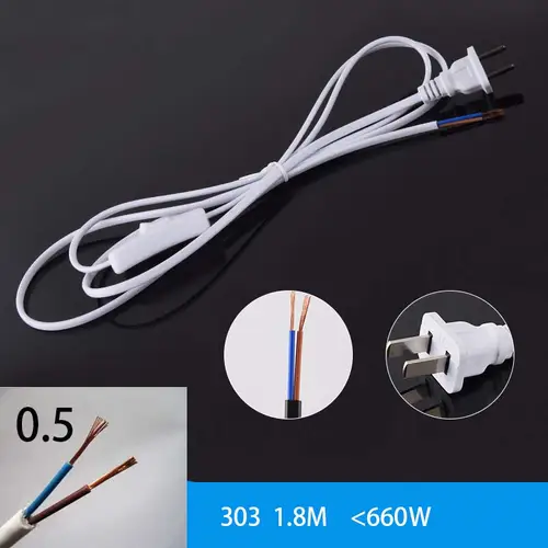 AC85-265V 660W 1.8m 3m 5m Electric Wire Lamp Switch Cable International Standard Power Cord With Switch Plug Copper Wire - Image 4