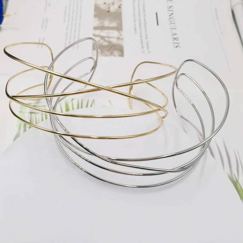 Punk Alloy Torques Choker Necklaces For Women 3 Style