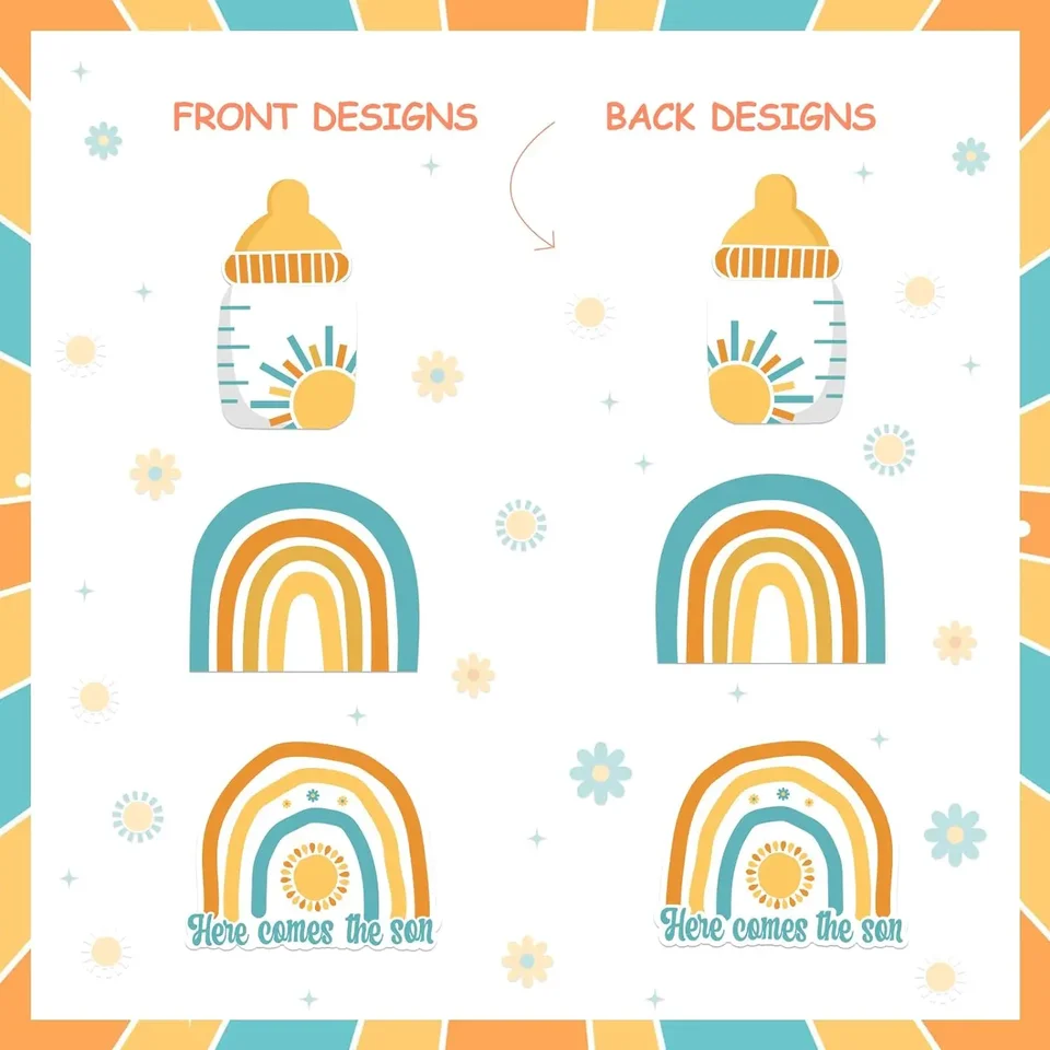 Here Comes The Son Honeycomb Centerpieces - 9pc Boho Sunshine Baby Shower Decor