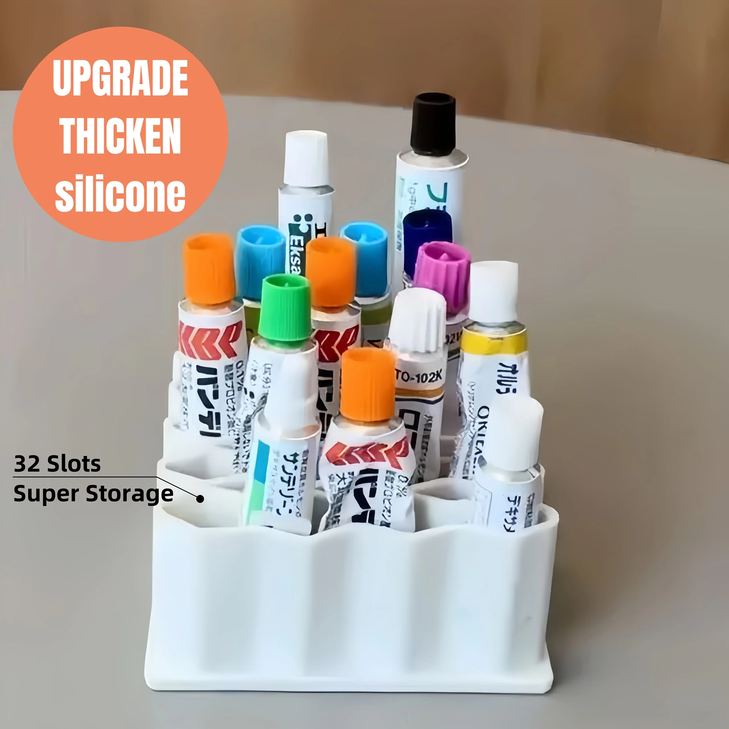 32-Slot Ointments Organizer - Multi-Compartment Medicine Storage Box for Small Items -Ideal for Bathroom and Vanity Organization