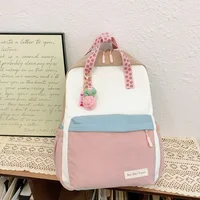 Cute Colorblock Waterproof Nylon Schoolbag Large Capacity Zipper Backpack 2024 Hot Sale Bags for Girls Mochila Bolsas Femininas 1