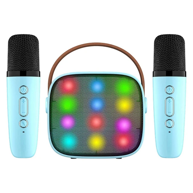 Mini Machine Karaoké Portable Bluetooth avec 2 Microphones Sans Fil pour  Enfants et Adultes, 18 Chansons Préchargées - AliExpress