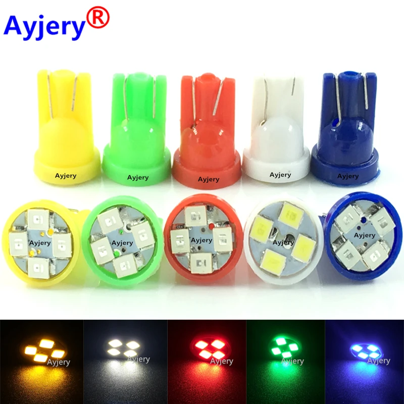 

AYJERY Wholelsaes 1000pcs 12V T10 Car LED Light Lamp 194 W5w LED Light Bulbs White Reading Light Car Door Light Side Wedge Lamp