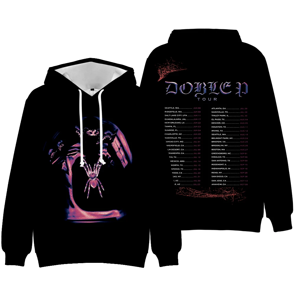 Felpe Con Cappuccio Pluma Peso 2023 Doble P Tour Touring Spider Rapper Merch Print Felpe Unisex Stile Hiphop