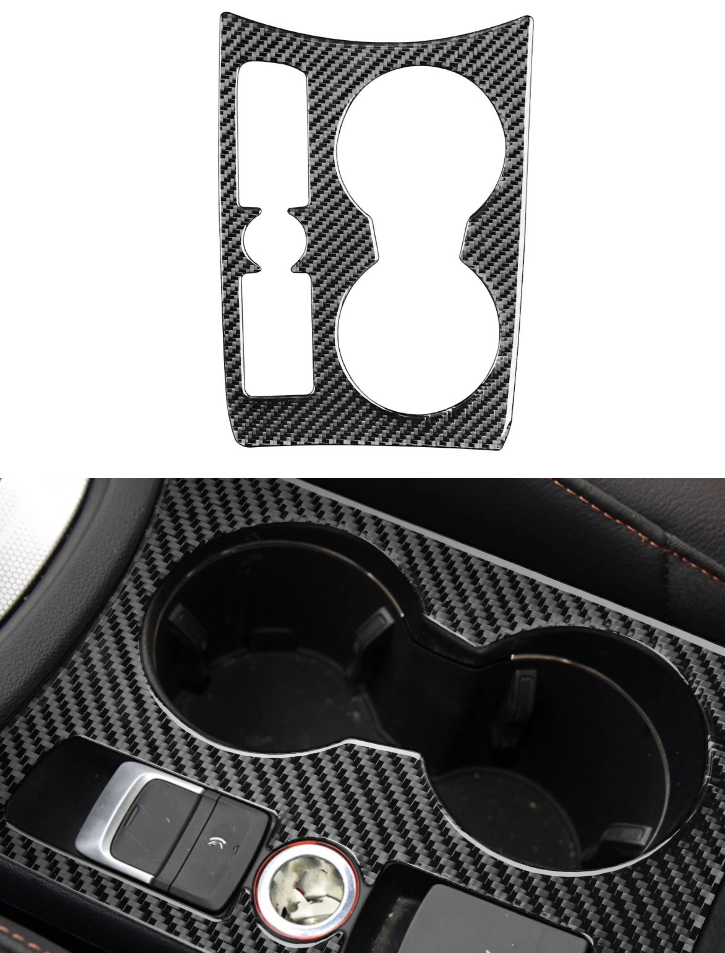 

for Audi Q3 2013 2014 2015 2016 2017 2018 Gear Shift Water Cup Holder Panel Decoration Cover Trim Decal Carbon Fiber