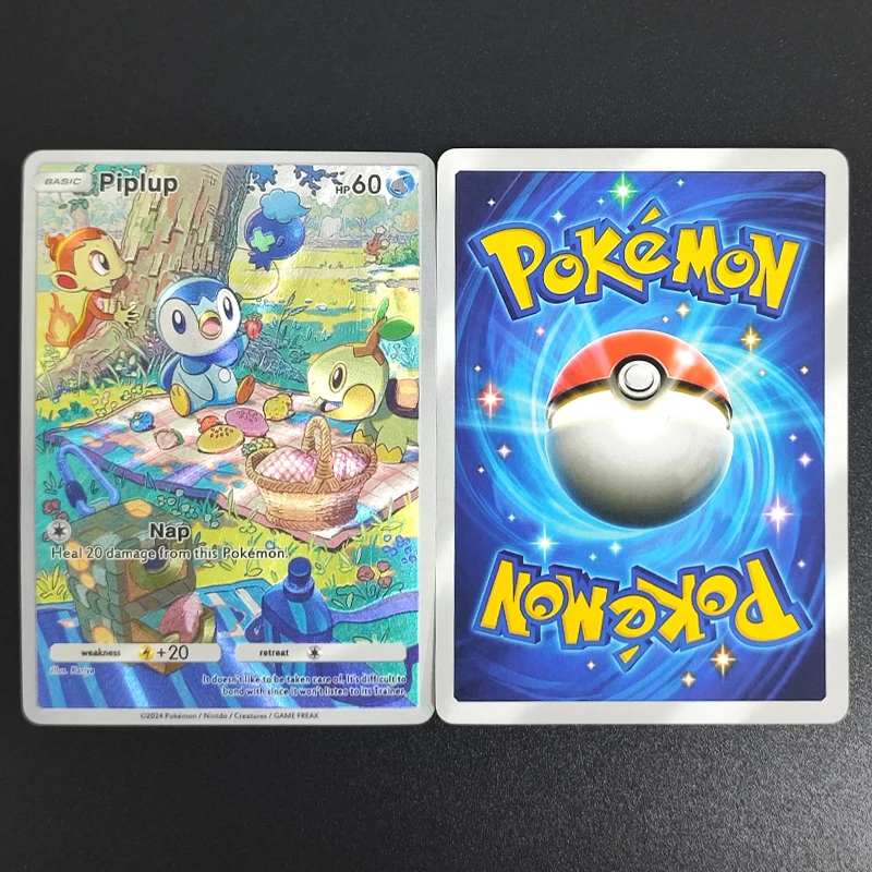 9PCS DIY PTCG 포켓 영어 Lucario Piplup Pachirisu Mismagius Mamoswine Rhyperior Regigigas 취미 컬렉션 플래시 카드 장난감