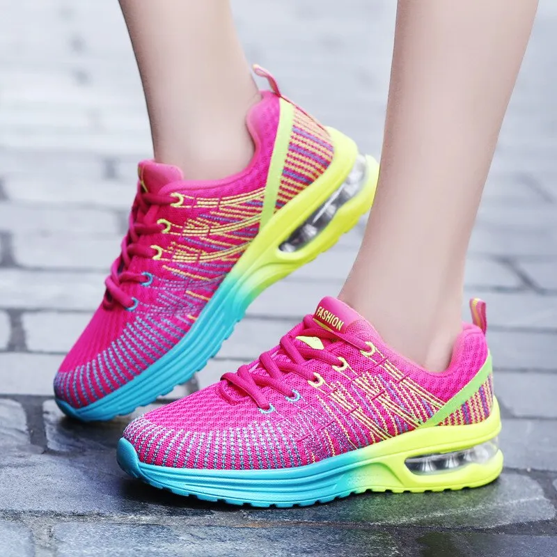 Running Shoes Womens Sneakers Air Cushion Shoes Women Shoes Running Shoes For Women Outdoor Elastic Jogging Sneakers Air Cushion Sports Tennis